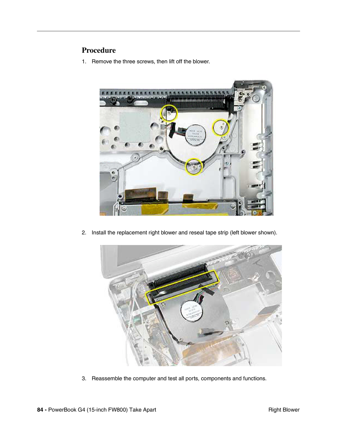 Apple FW800 manual Procedure 