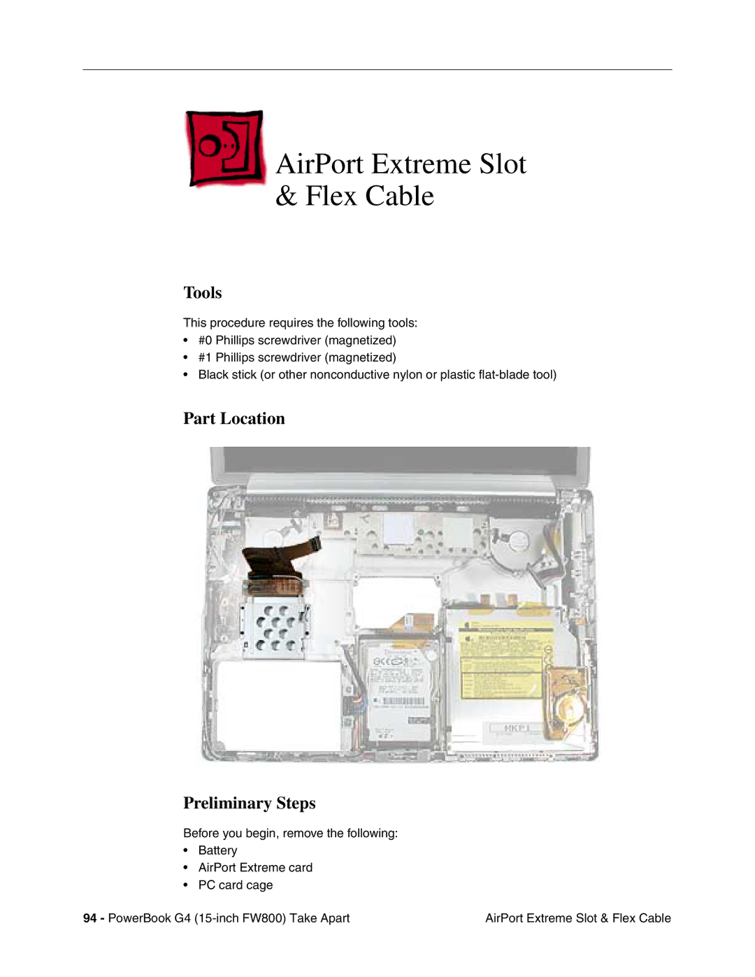 Apple FW800 manual AirPort Extreme Slot & Flex Cable, Tools 