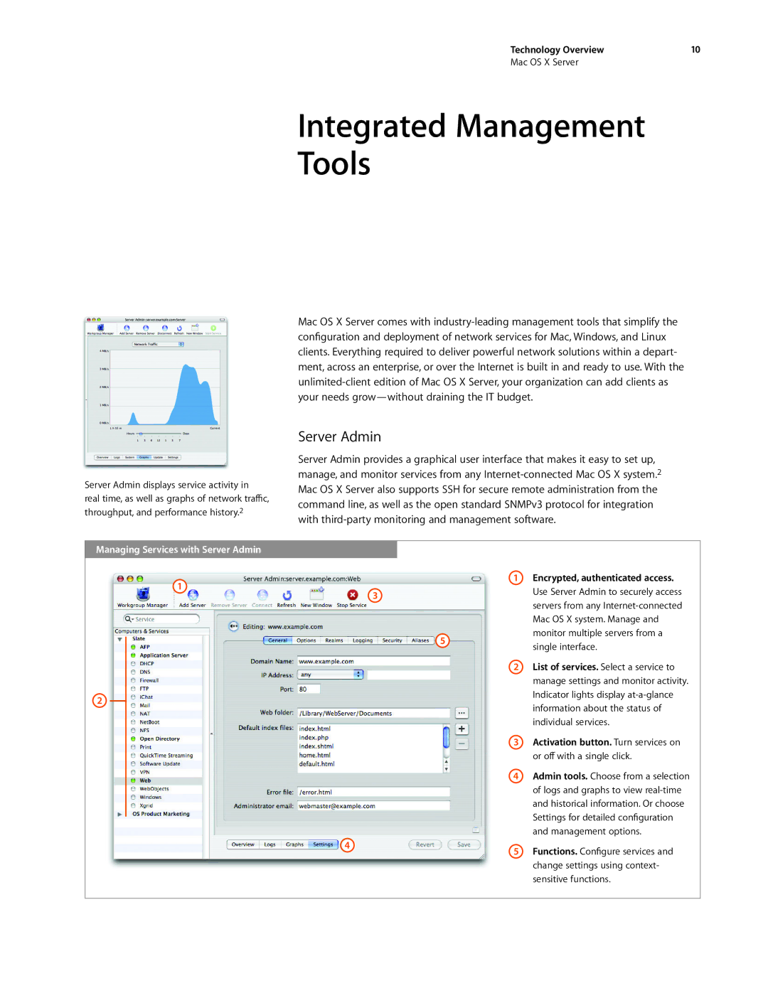 Apple G0442 manual Integrated Management Tools, Server Admin 