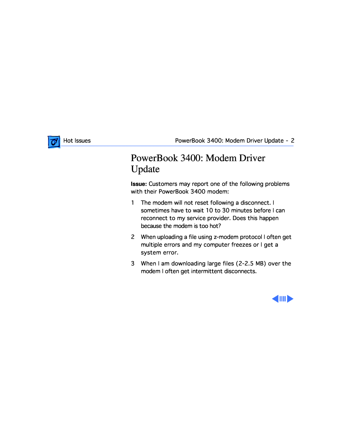 Apple G3, 3400C/200 manual PowerBook 3400 Modem Driver Update 