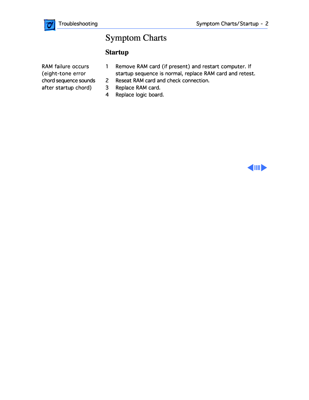 Apple G3, 3400C/200 manual Symptom Charts, Startup 