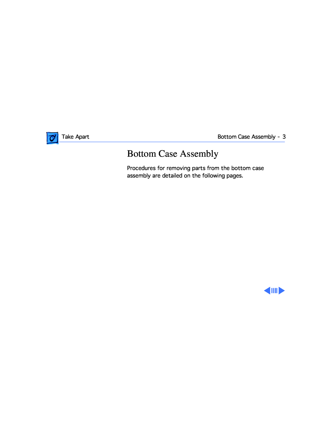 Apple G3, 3400C/200 manual Bottom Case Assembly, Take Apart 