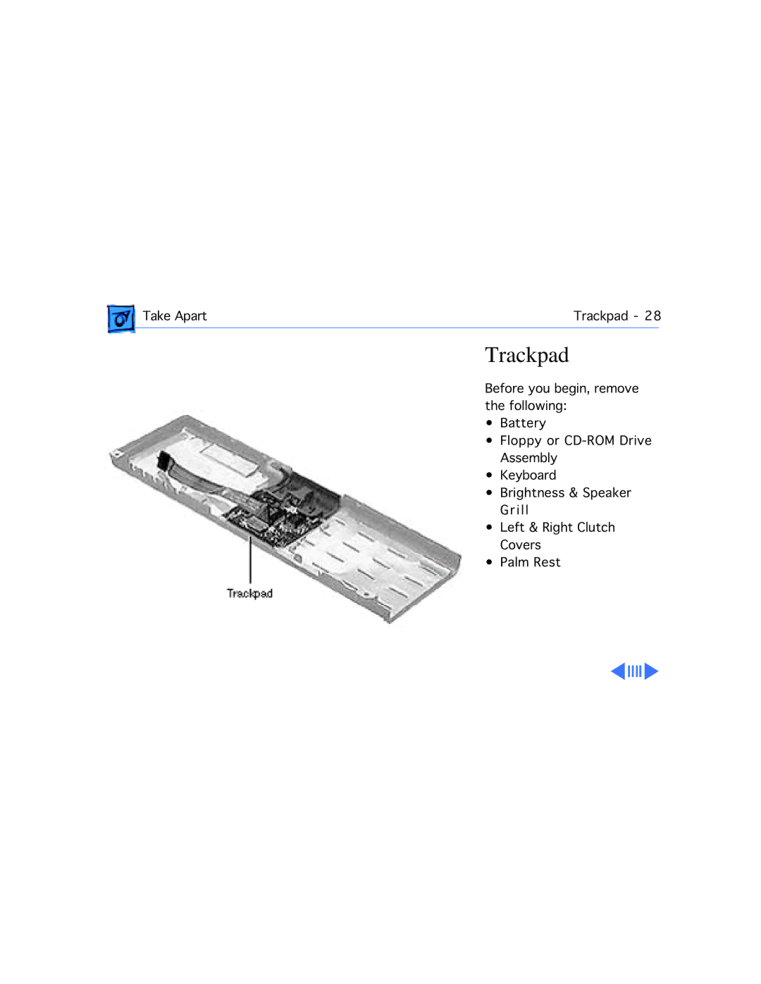 Apple 3400C/200, G3 manual Trackpad 