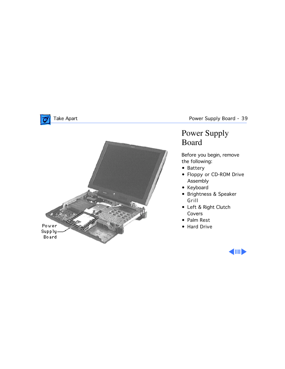 Apple G3, 3400C/200 manual Power Supply Board 