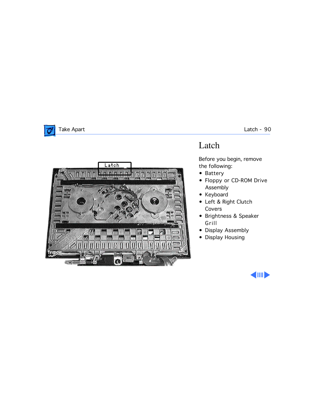 Apple 3400C/200, G3 manual Latch 