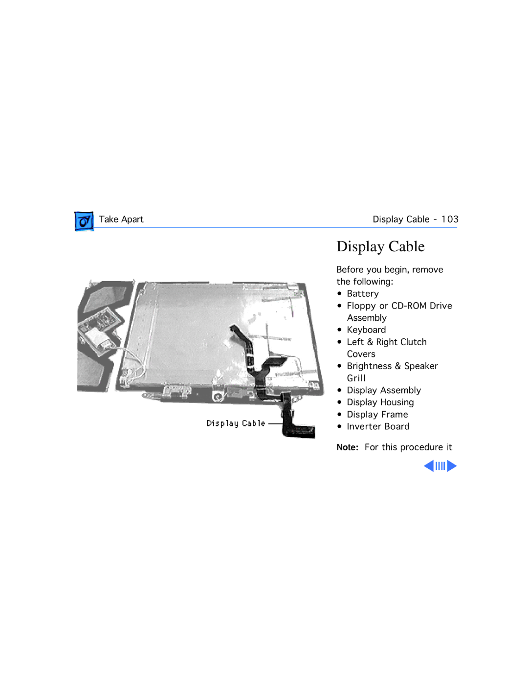 Apple G3, 3400C/200 manual Display Cable 