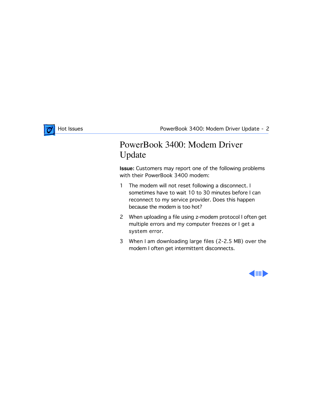 Apple G3, 3400C/200 manual PowerBook 3400 Modem Driver Update 