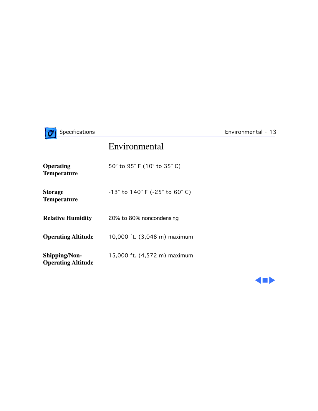 Apple 3400C/200, G3 manual Environmental 