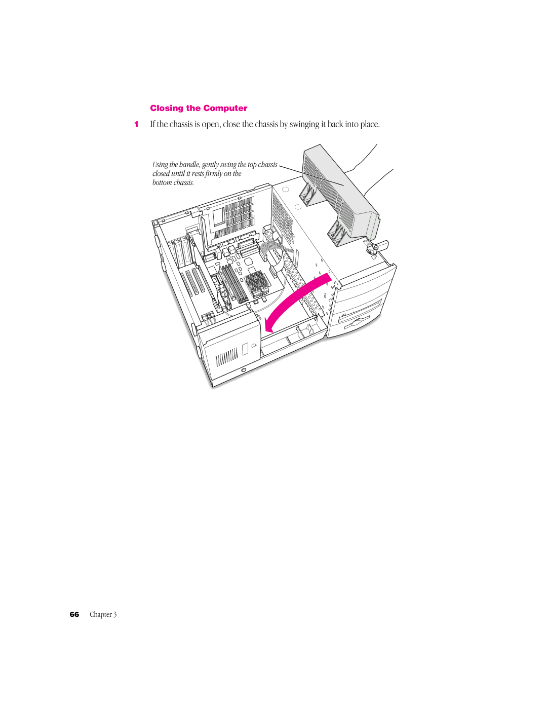 Apple G3 Minitower manual Closing the Computer, Bottom chassis 