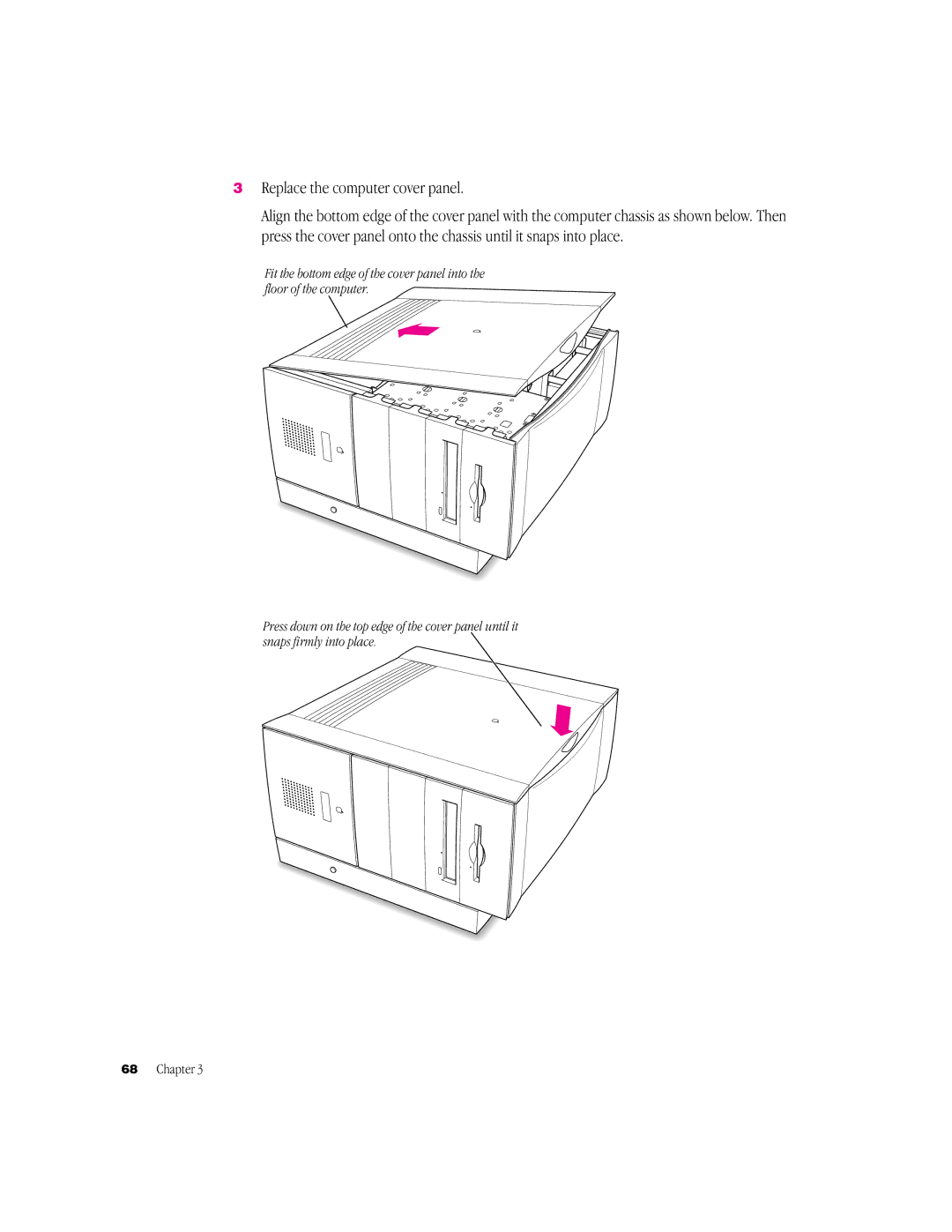 Apple G3 Minitower manual Replace the computer cover panel 