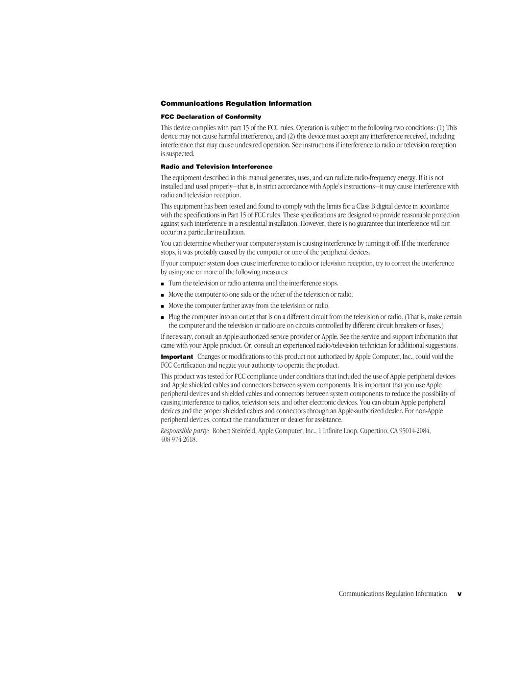 Apple G3 Minitower manual Communications Regulation Information 