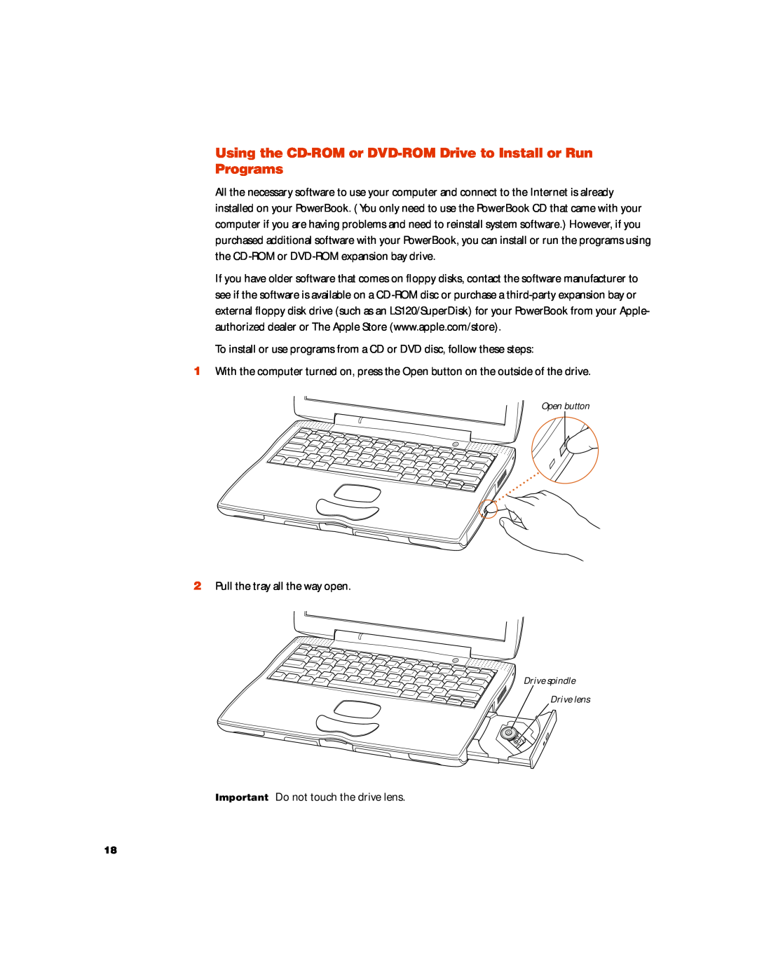 Apple G3 manual Using the CD-ROM or DVD-ROM Drive to Install or Run Programs 