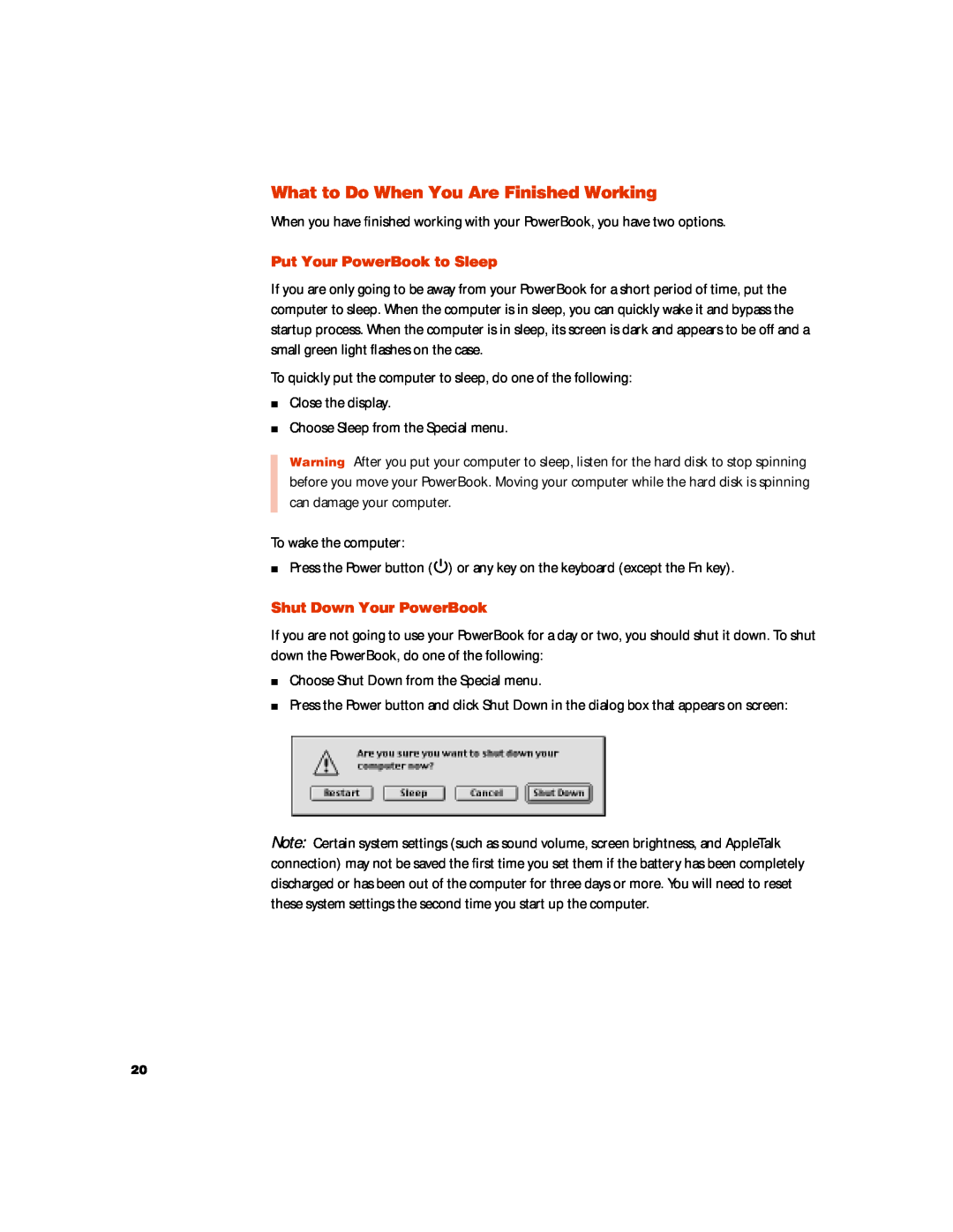 Apple G3 manual What to Do When You Are Finished Working 