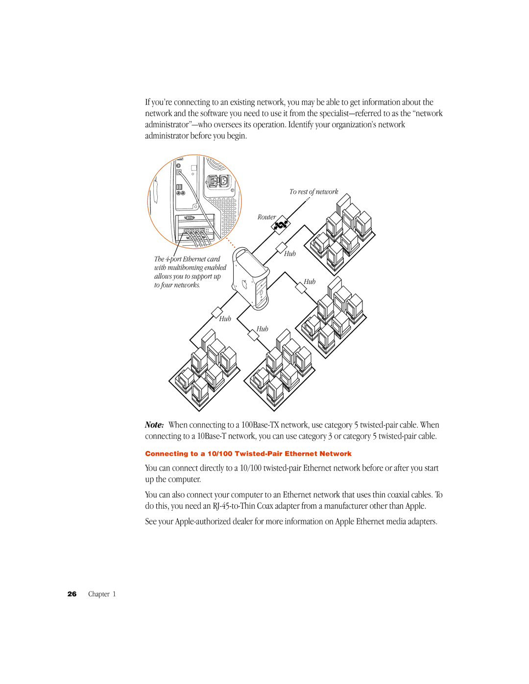 Apple G3 manual To four networks, Hub 