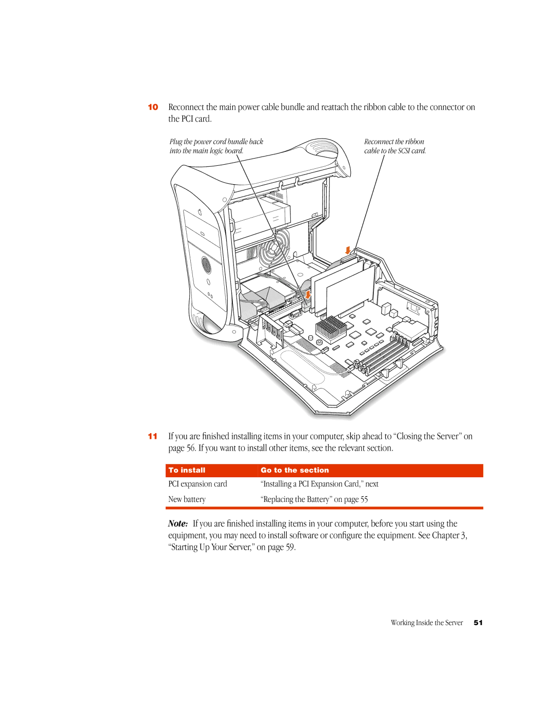 Apple G3 manual Plug the power cord bundle back, Into the main logic board 