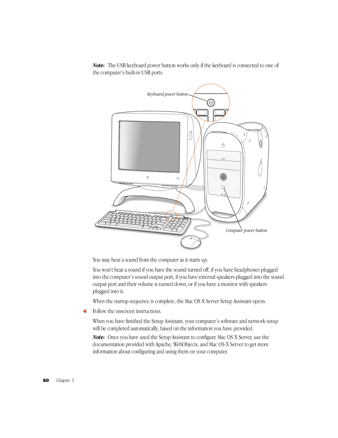 Apple G3 manual Keyboard power button Computer power button 