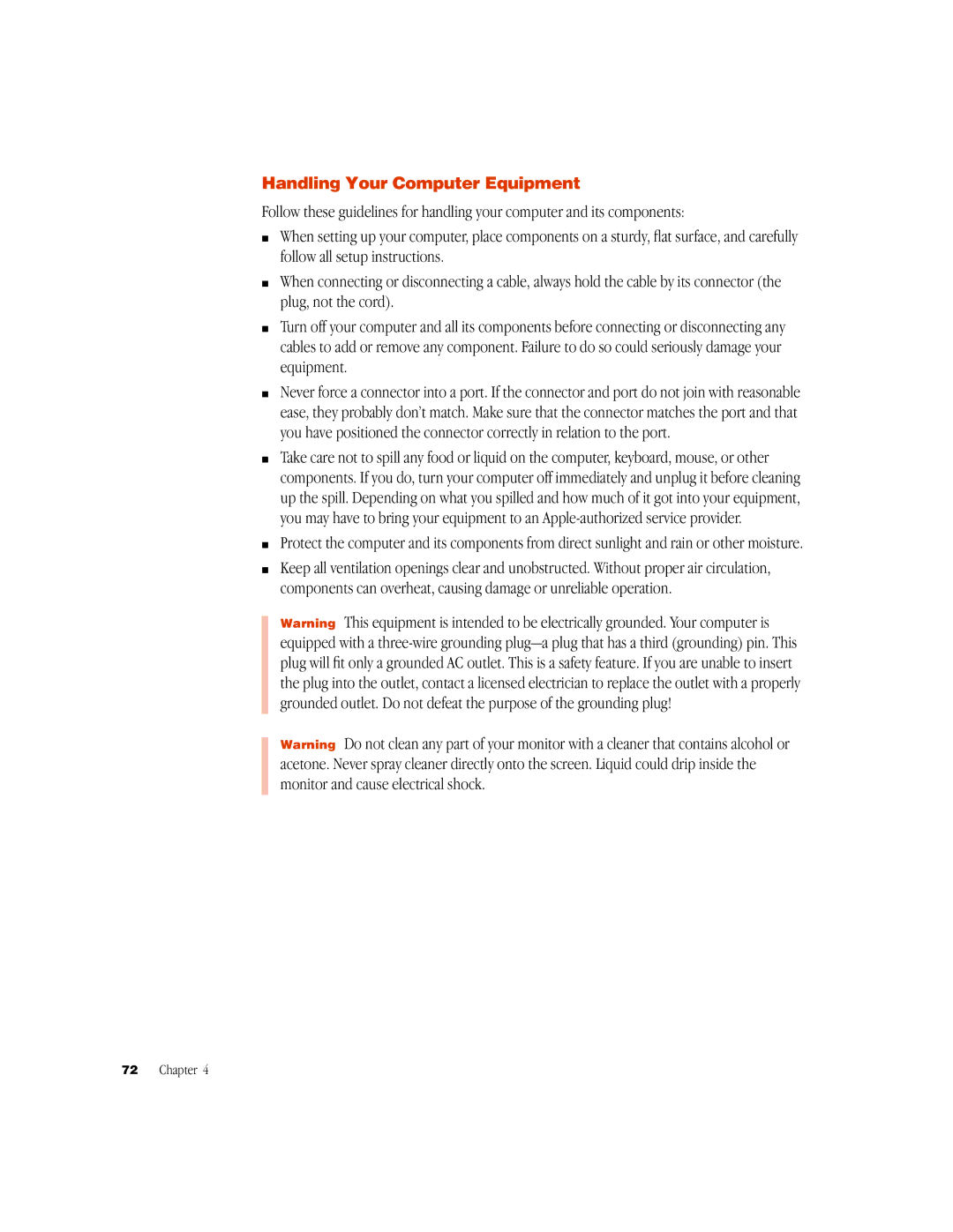 Apple G3 manual Handling Your Computer Equipment 