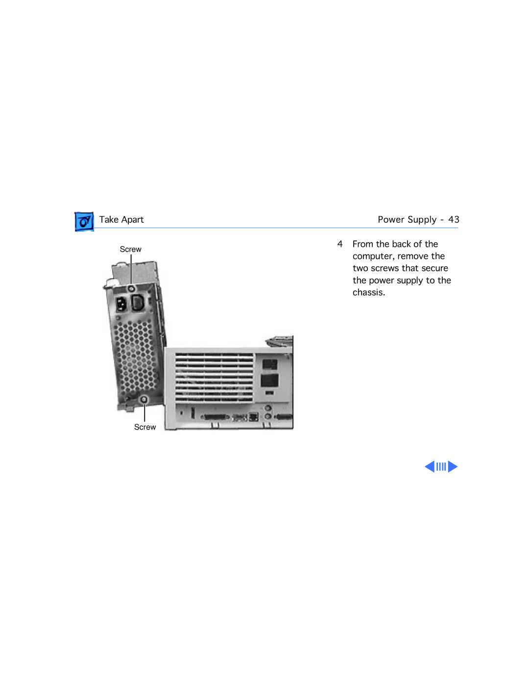 Apple G3 manual Screw 