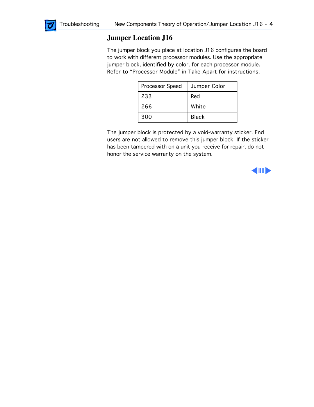 Apple G3 manual Jumper Location J16 