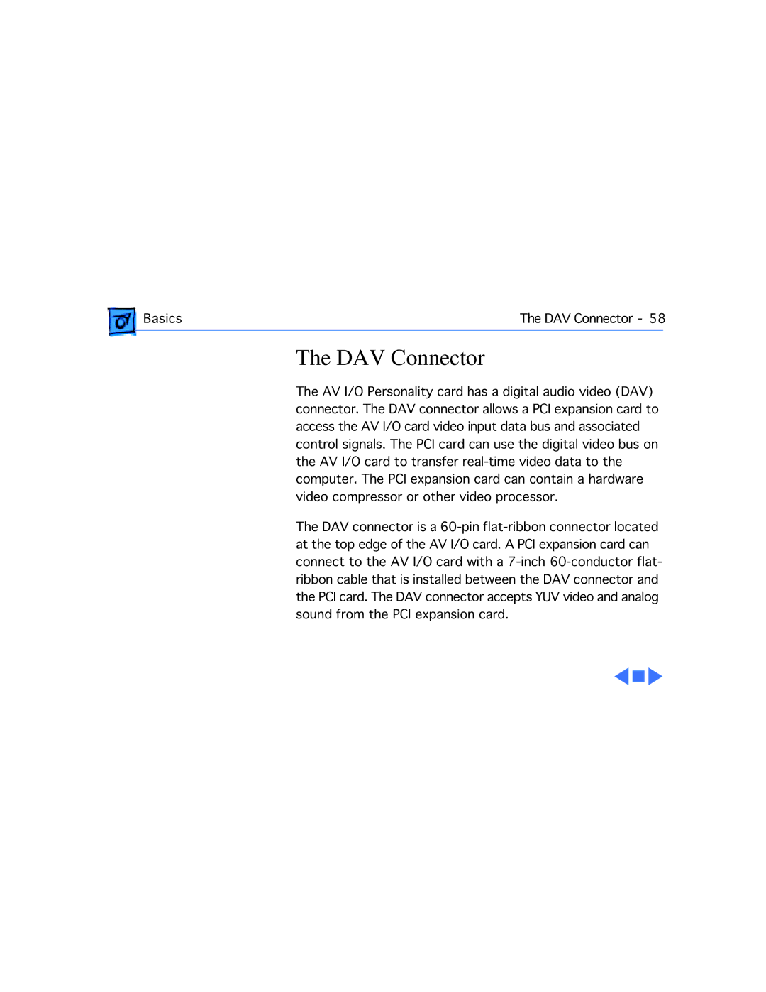 Apple G3 manual DAV Connector 