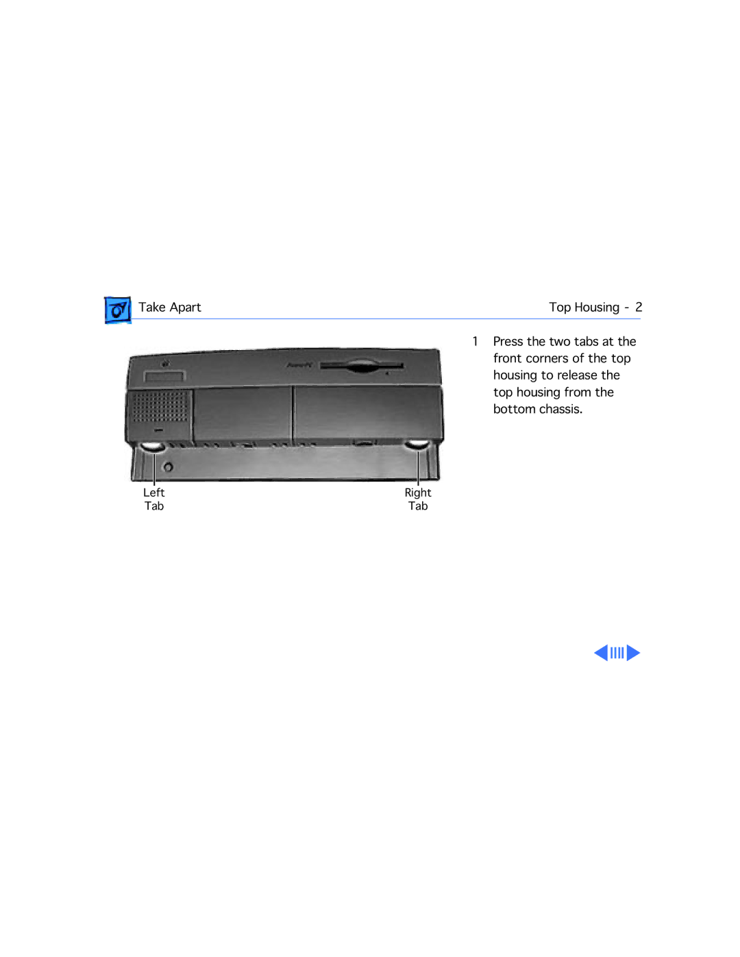 Apple G3 manual Left Right Tab 