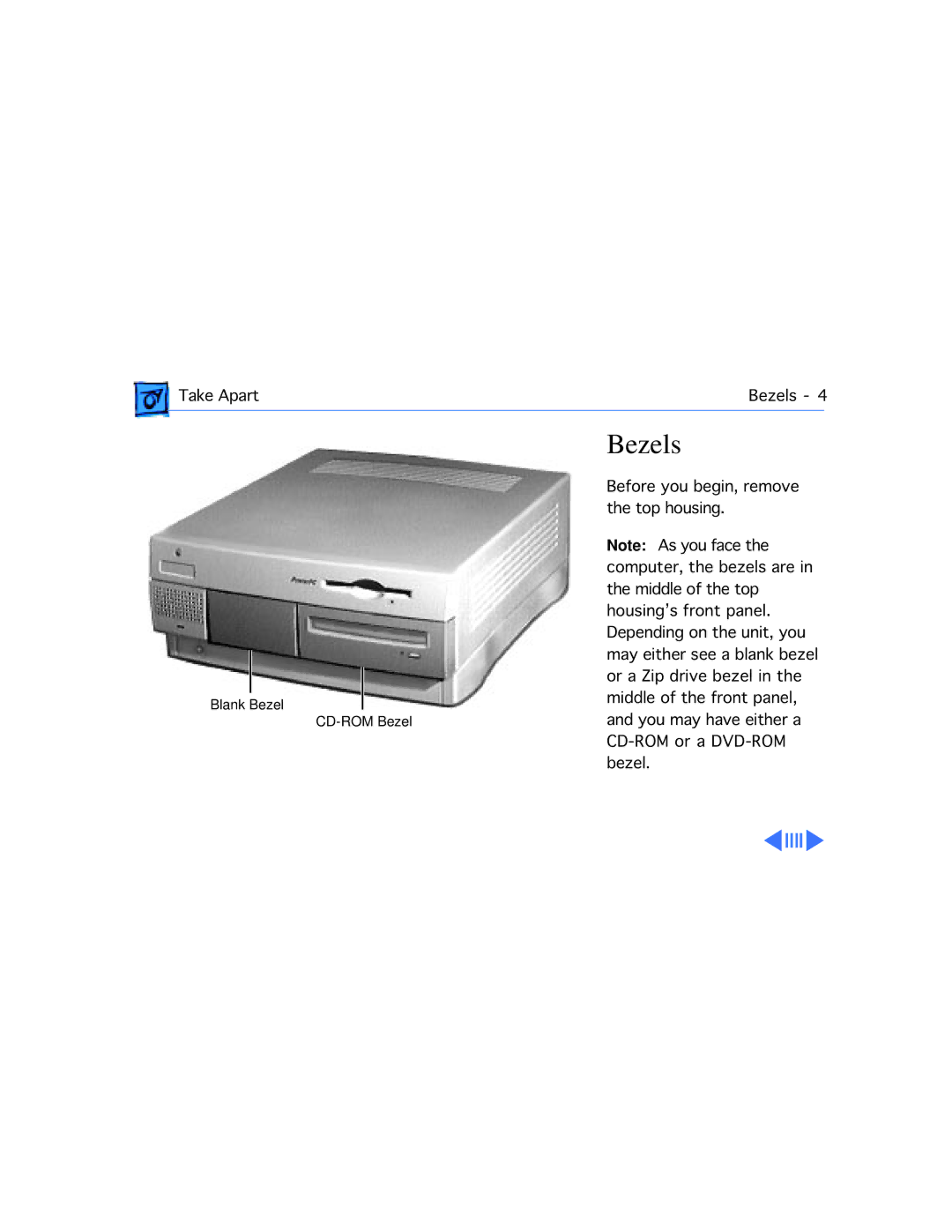 Apple G3 manual Bezels 