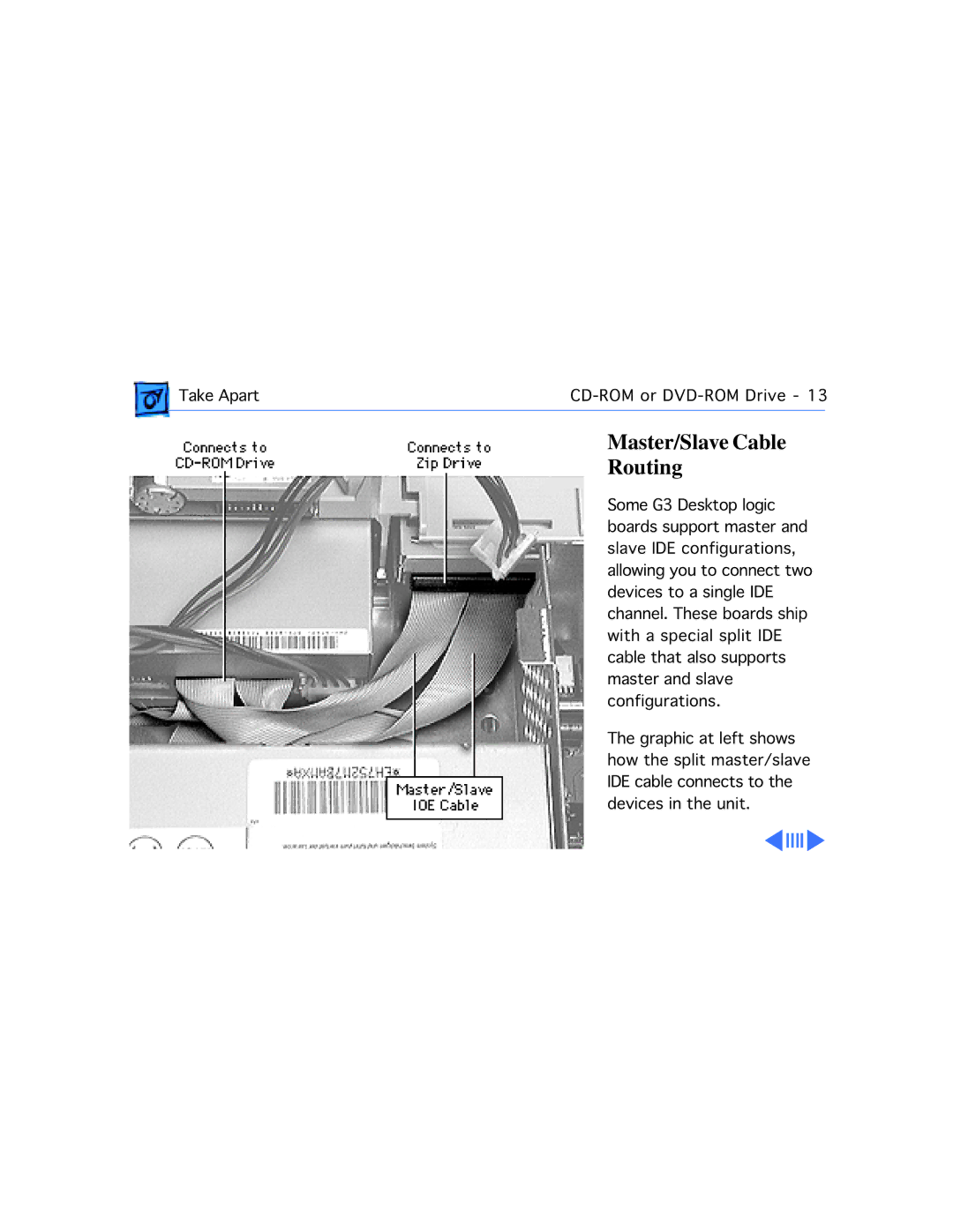 Apple G3 manual Master/Slave Cable Routing 