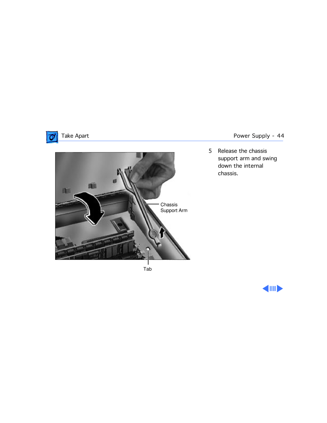 Apple G3 manual Chassis Support Arm Tab 