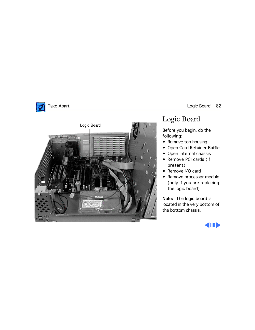 Apple G3 manual Take ApartLogic Board 