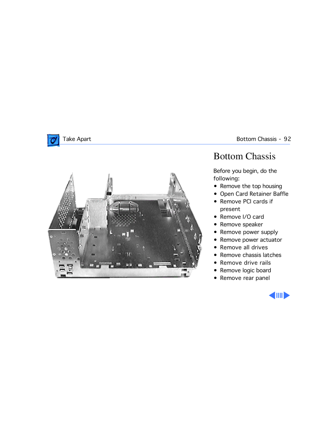 Apple G3 manual Bottom Chassis 