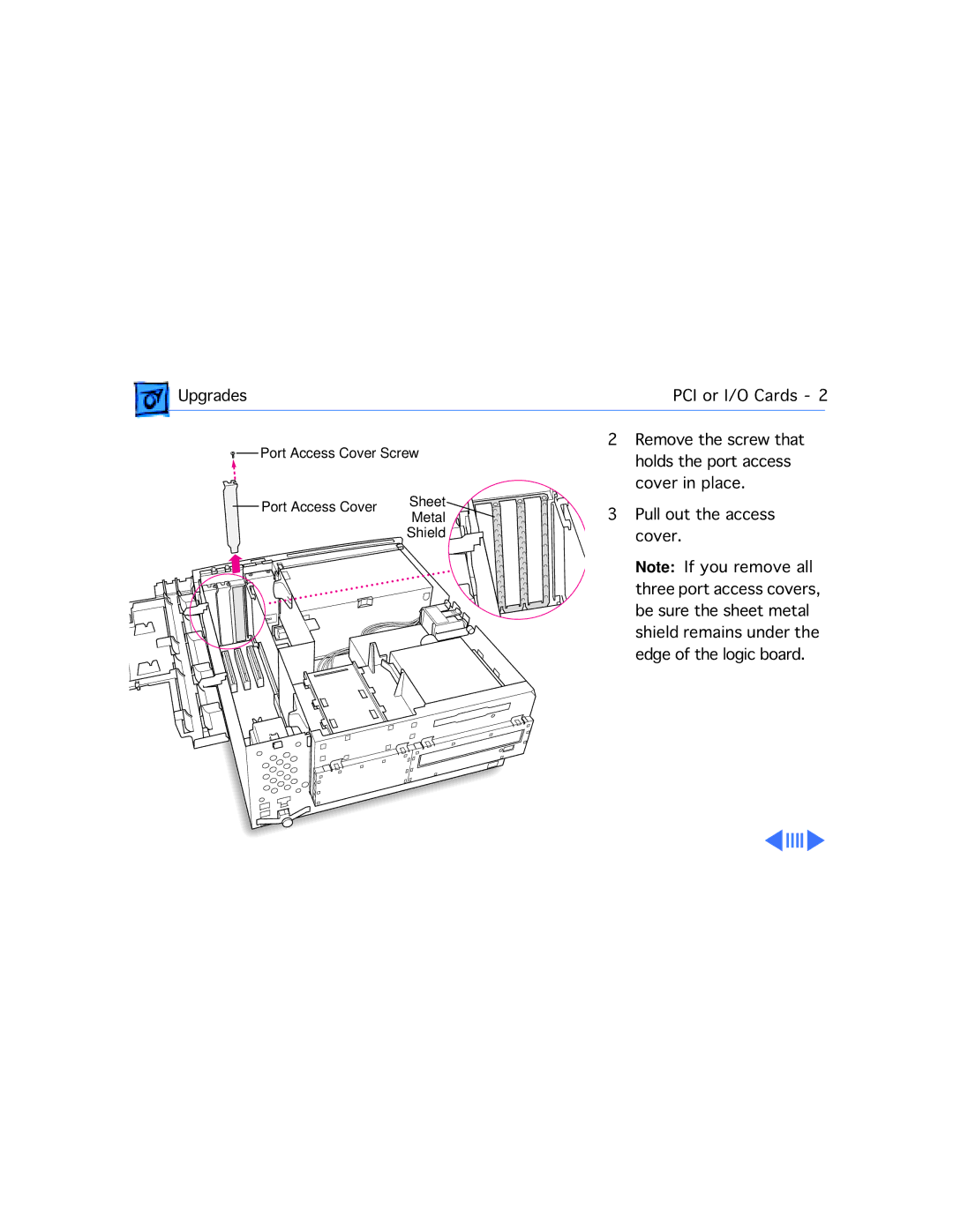 Apple G3 manual Port Access Cover Screw Sheet Metal 