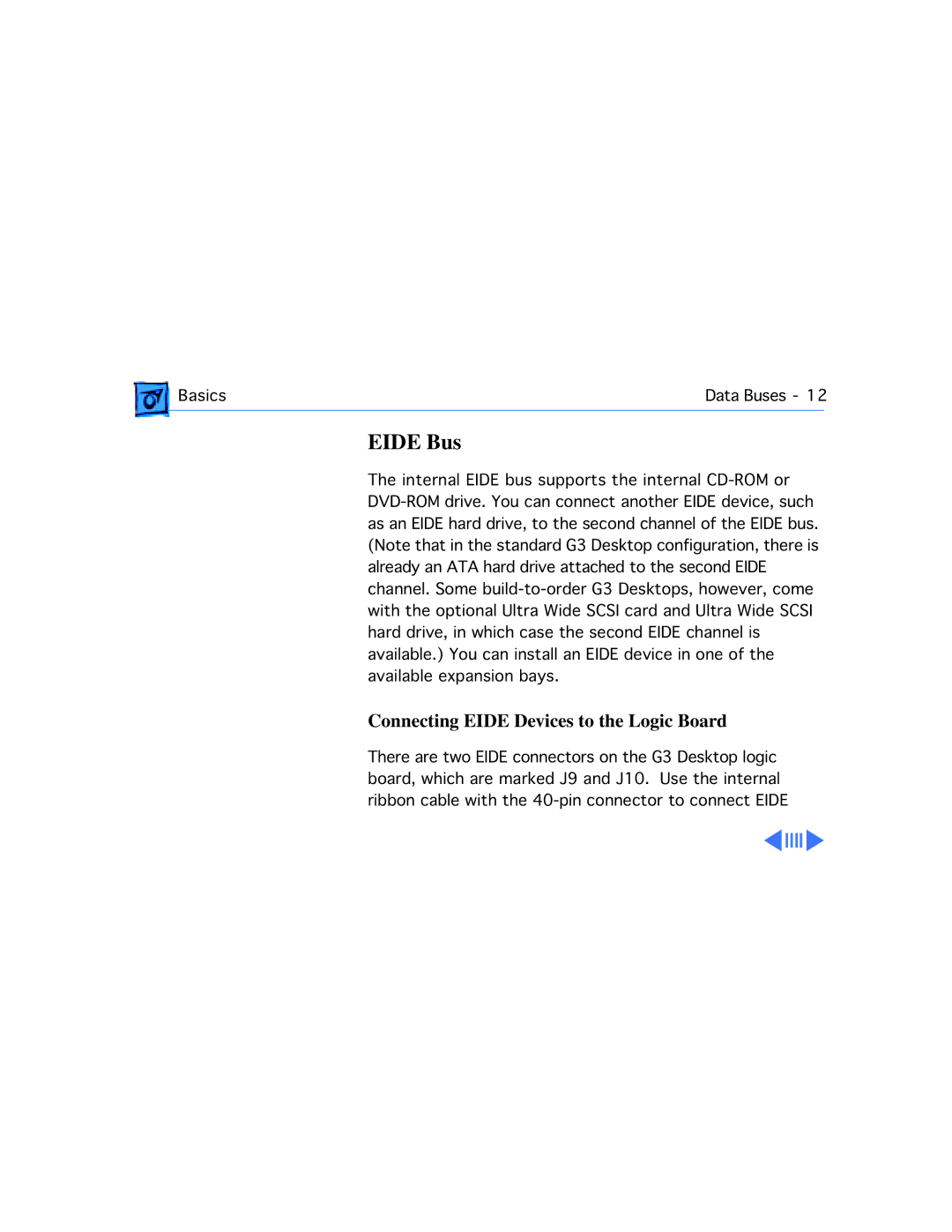 Apple G3 manual Eide Bus, Connecting Eide Devices to the Logic Board 