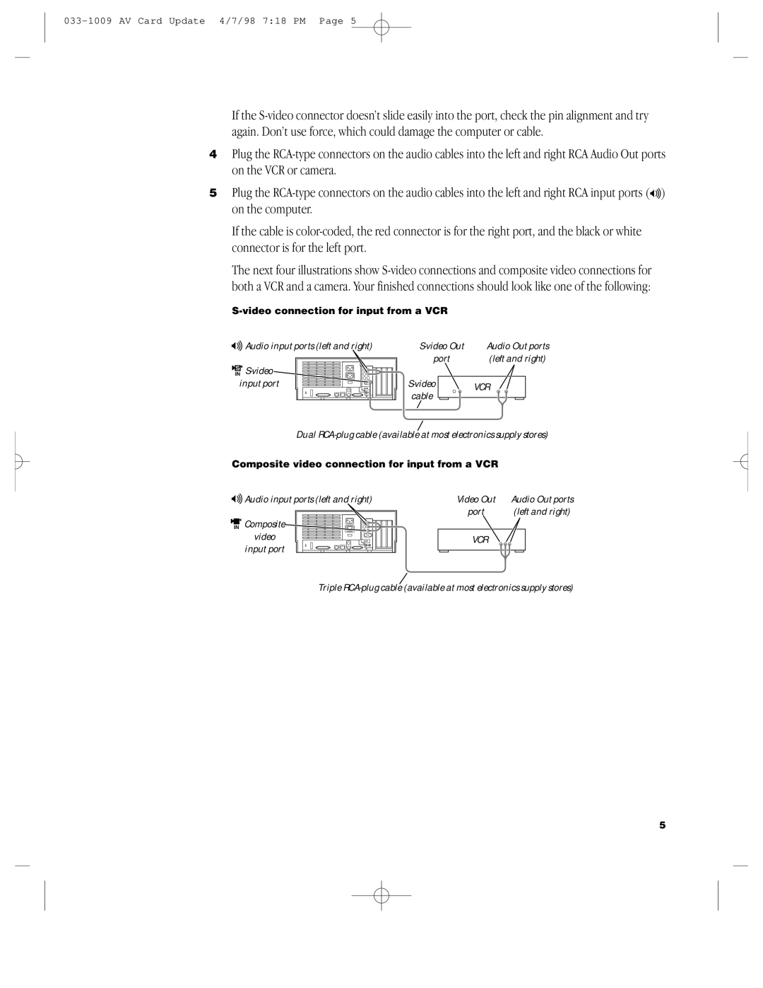 Apple G3 manual Vcr 