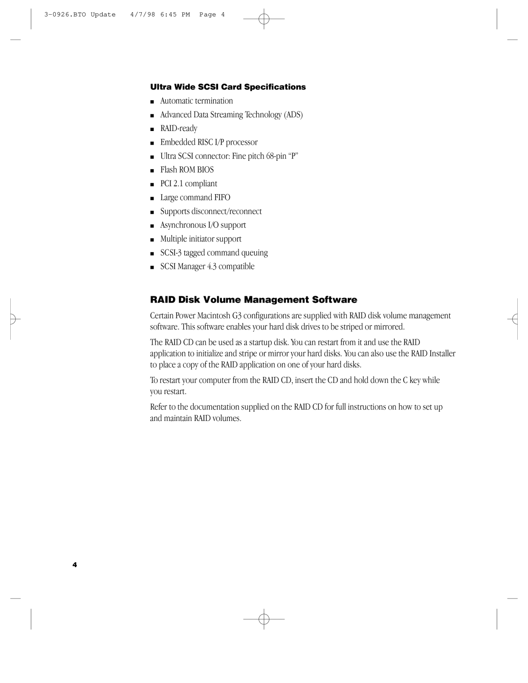 Apple G3 manual RAID Disk Volume Management Software 