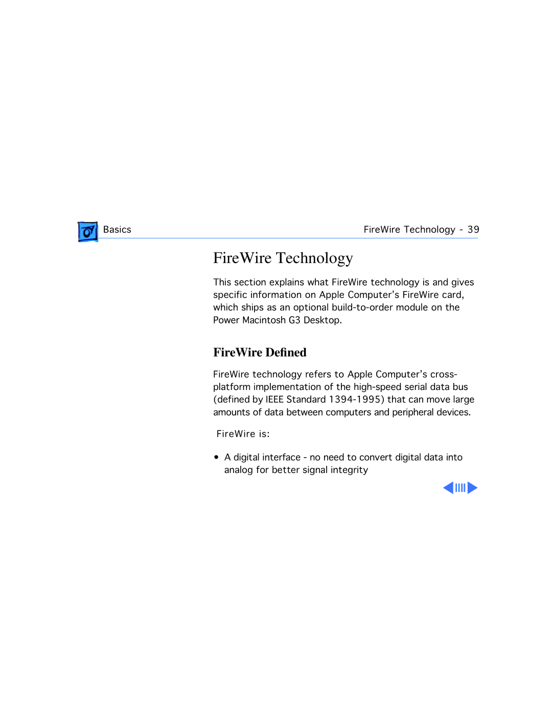 Apple G3 manual FireWire Technology, FireWire Deﬁned 