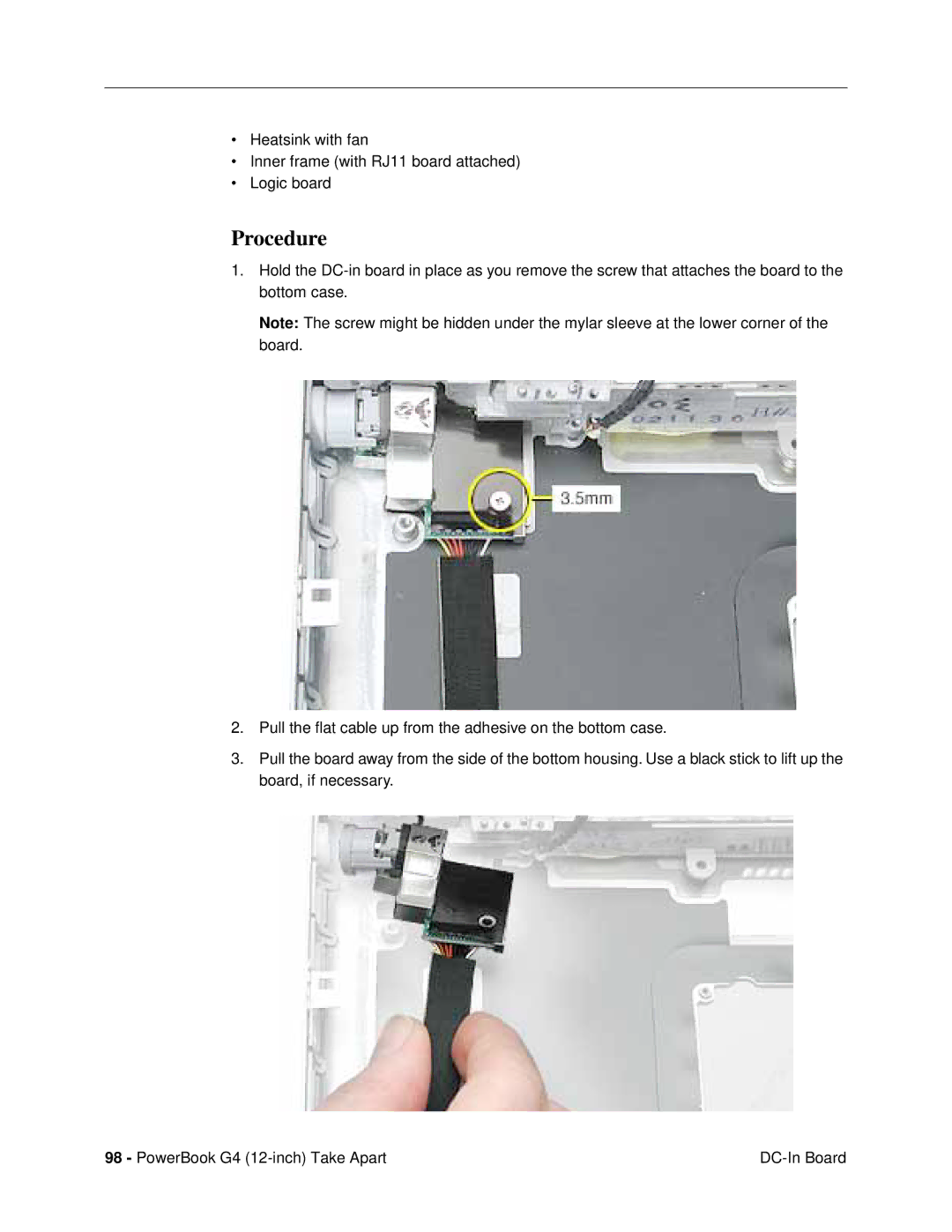 Apple G4 (12-INCH DVI) manual Procedure 