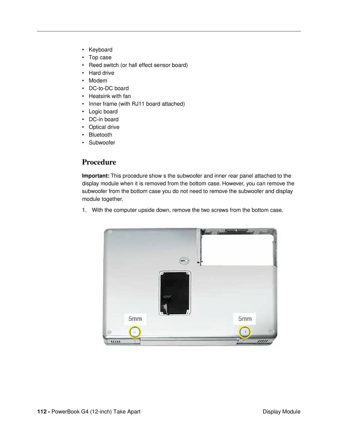 Apple G4 (12-INCH DVI) manual Procedure 