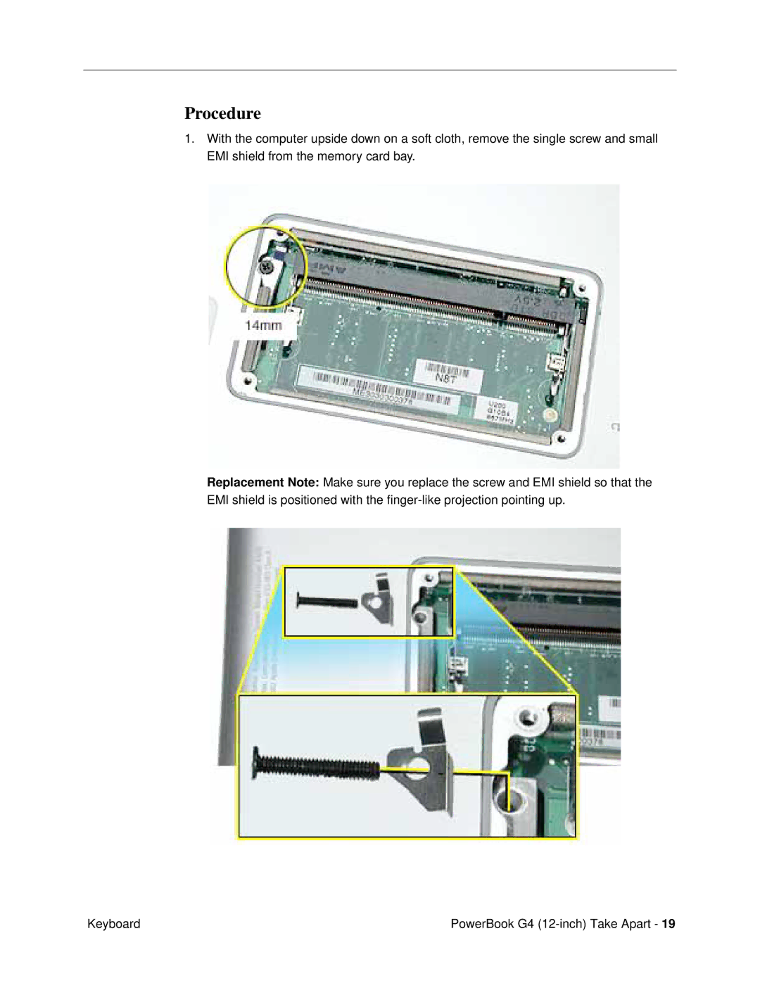 Apple G4 (12-INCH DVI) manual Procedure 