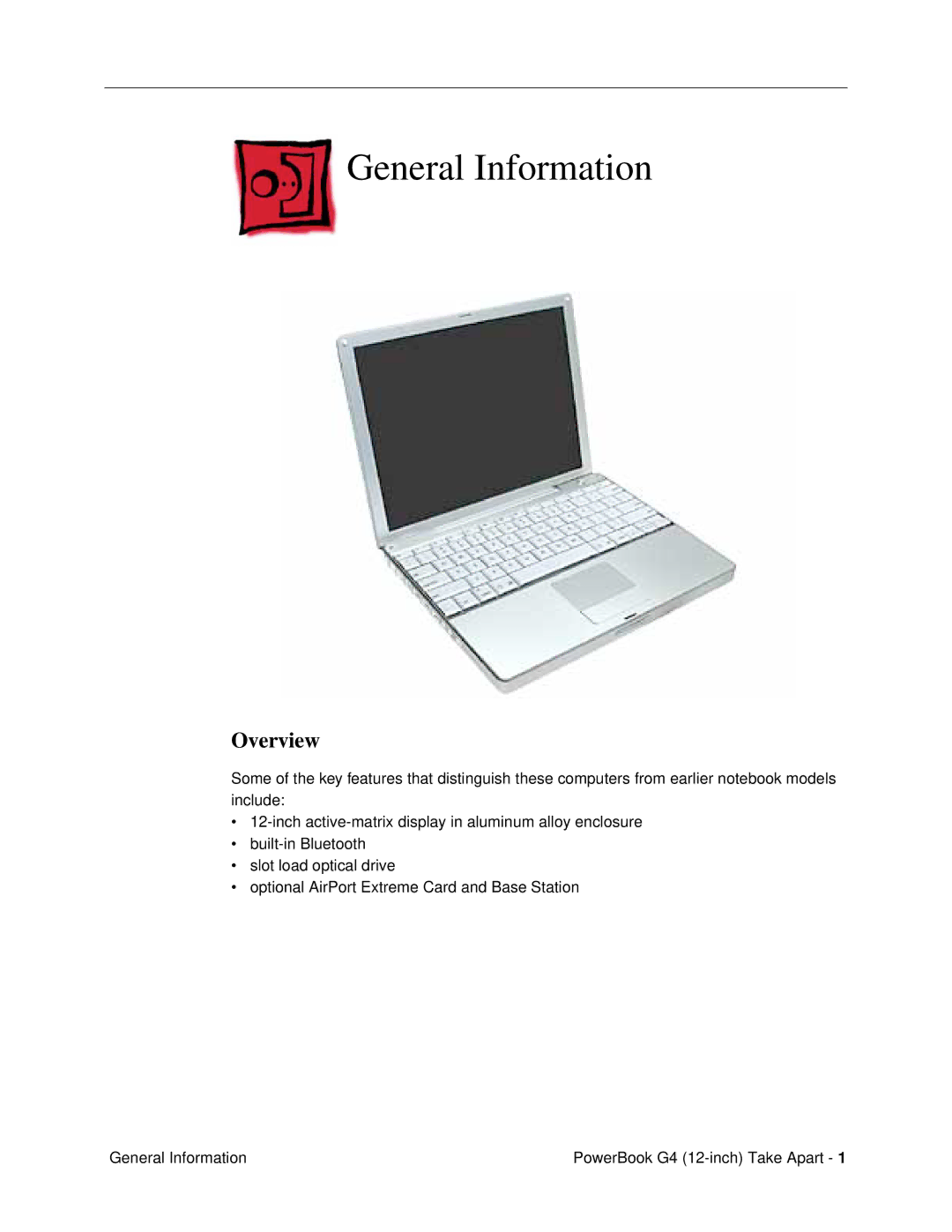 Apple G4 (12-INCH DVI) manual General Information, Overview 