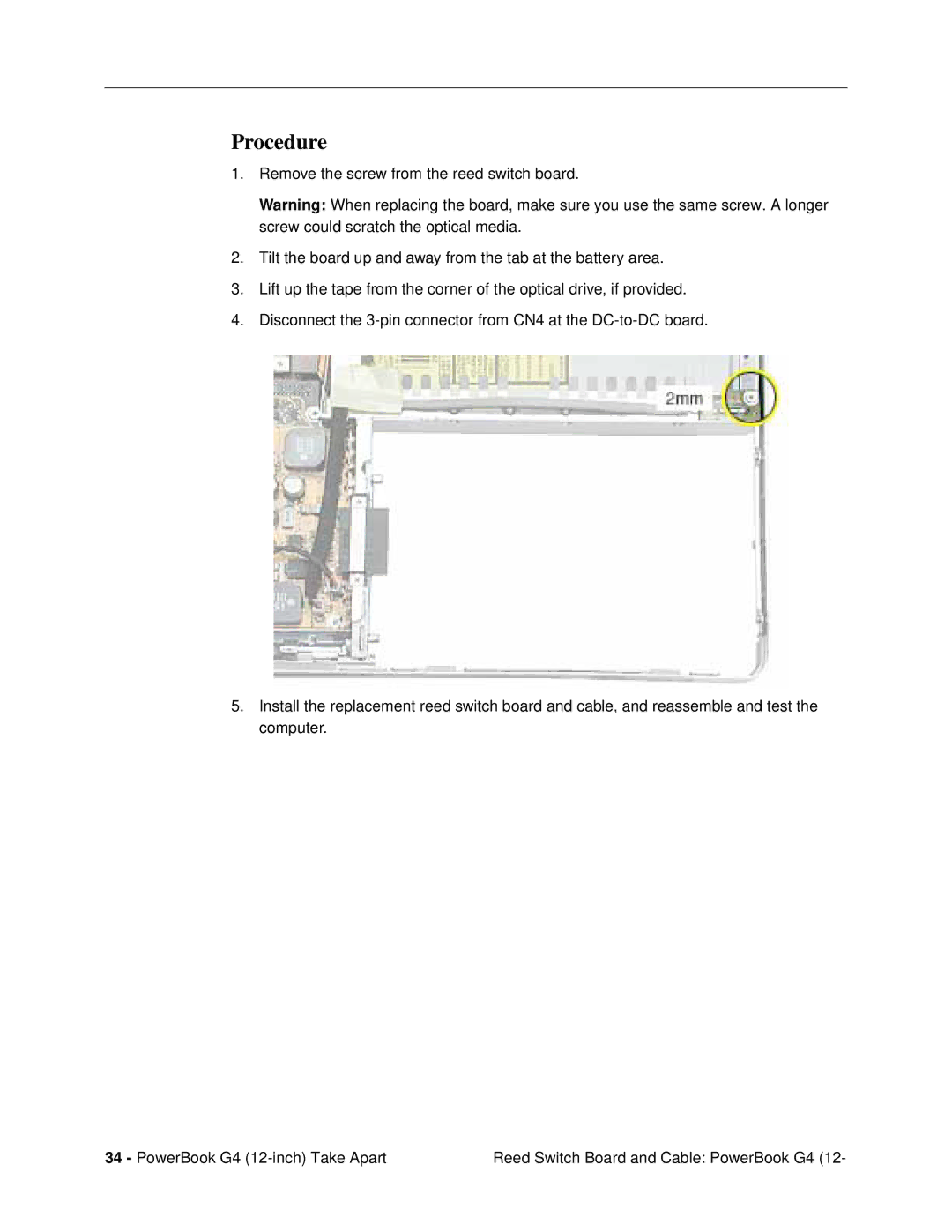 Apple G4 (12-INCH DVI) manual Procedure 