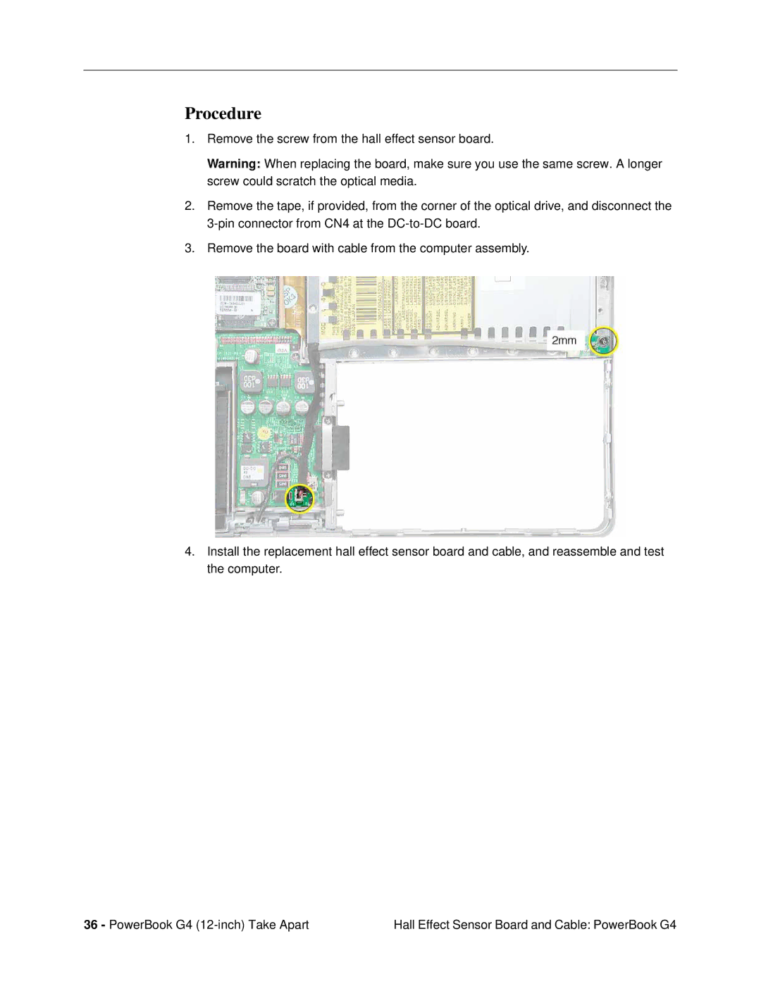 Apple G4 (12-INCH DVI) manual Procedure 