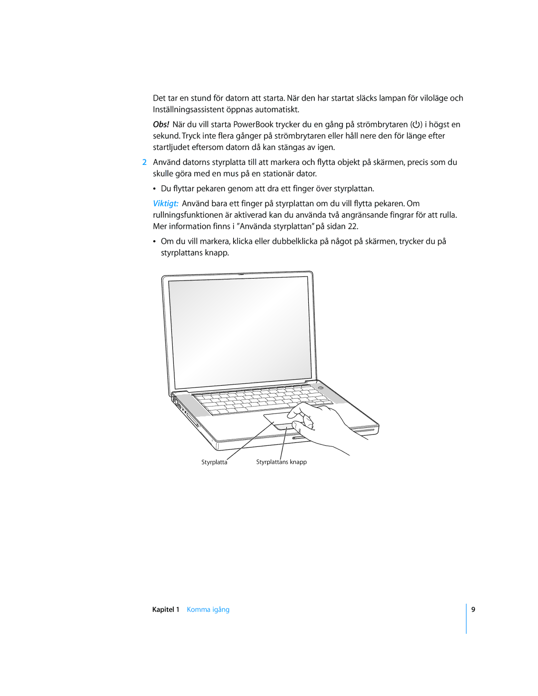 Apple G4 15-TUM manual Kapitel 1 Komma igång 