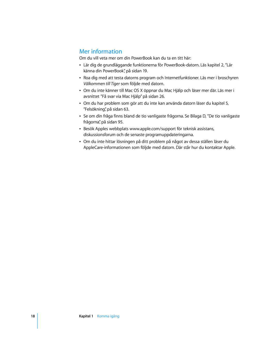 Apple G4 15-TUM manual Mer information 
