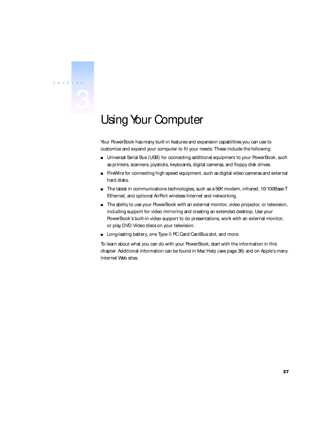 Apple G4 15 manual Using Your Computer 