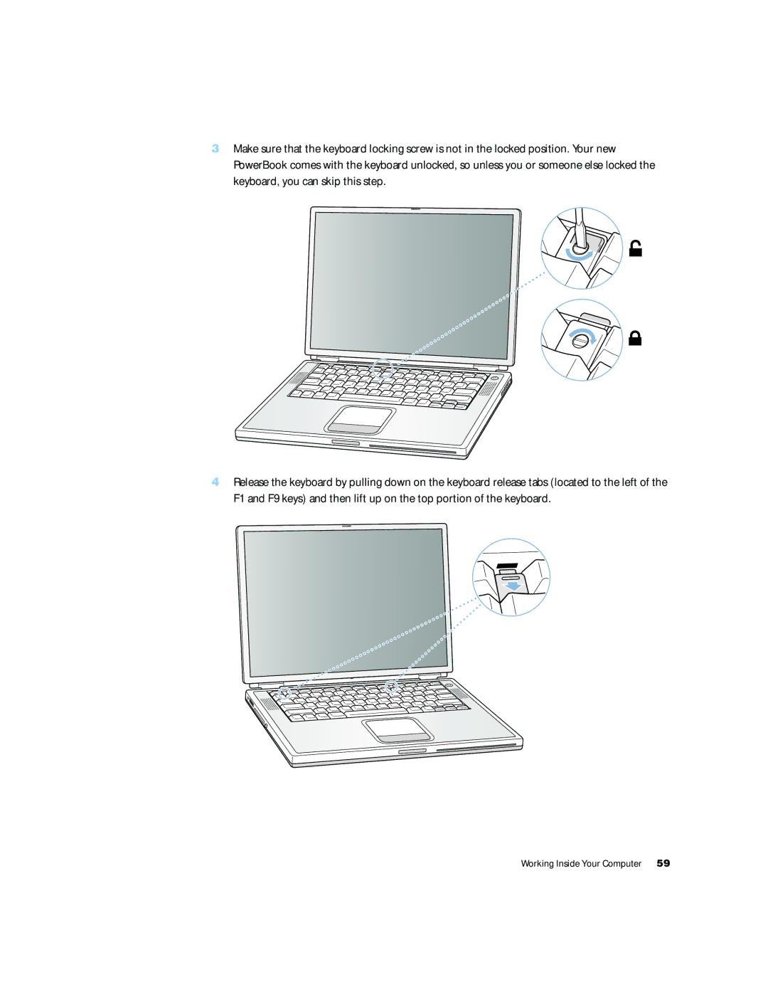 Apple G4 15 manual Working Inside Your Computer 