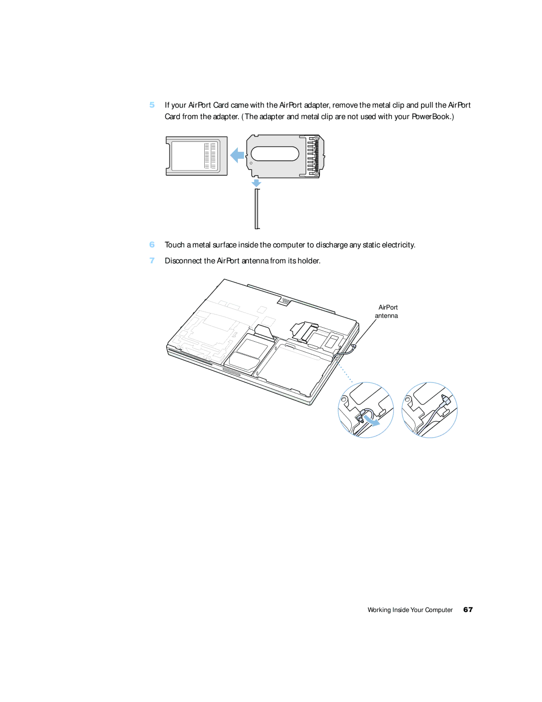 Apple G4 15 manual AirPort antenna 