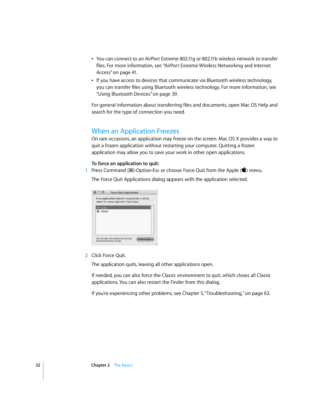 Apple G4 17-inch manual When an Application Freezes, To force an application to quit 