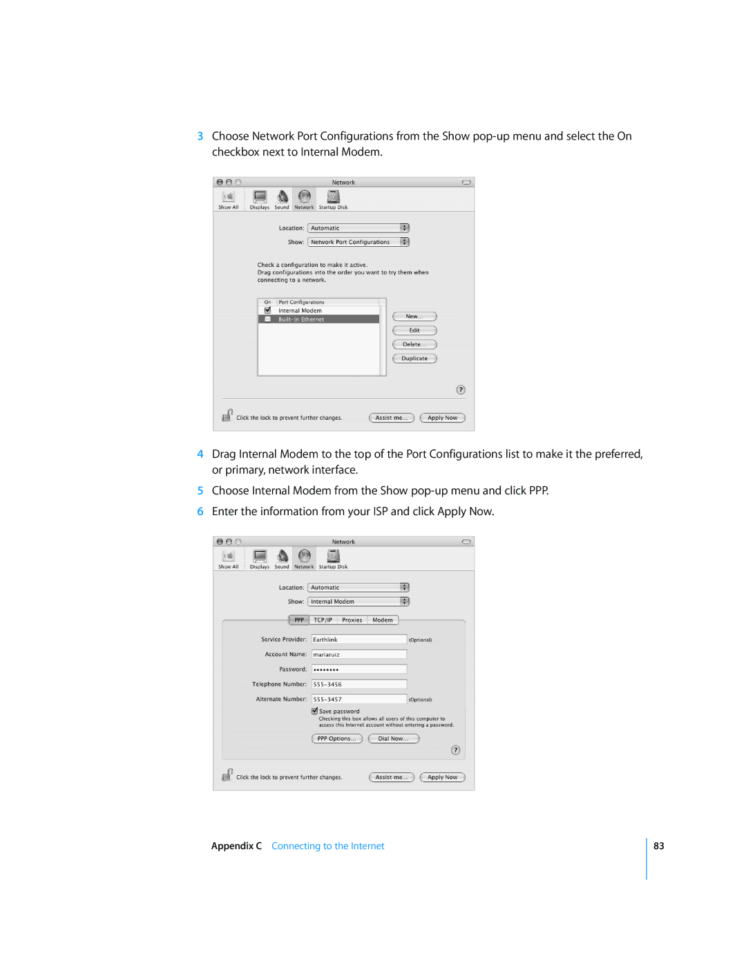 Apple G4 17-inch manual Appendix C Connecting to the Internet 