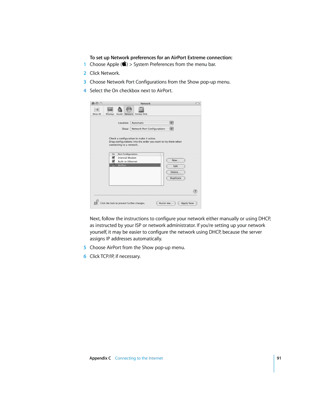 Apple G4 17-inch manual Appendix C Connecting to the Internet 