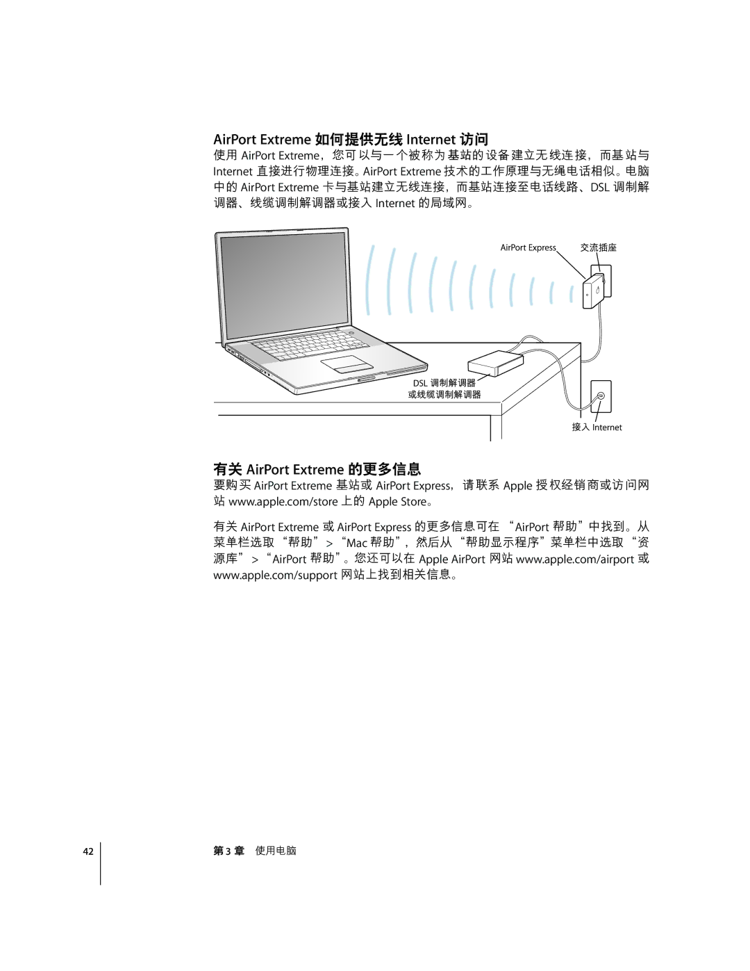 Apple G4 17 manual AirPort Extreme ±ó¢l Internet, ÄÕ AirPort Extreme 0è 